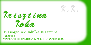 krisztina koka business card